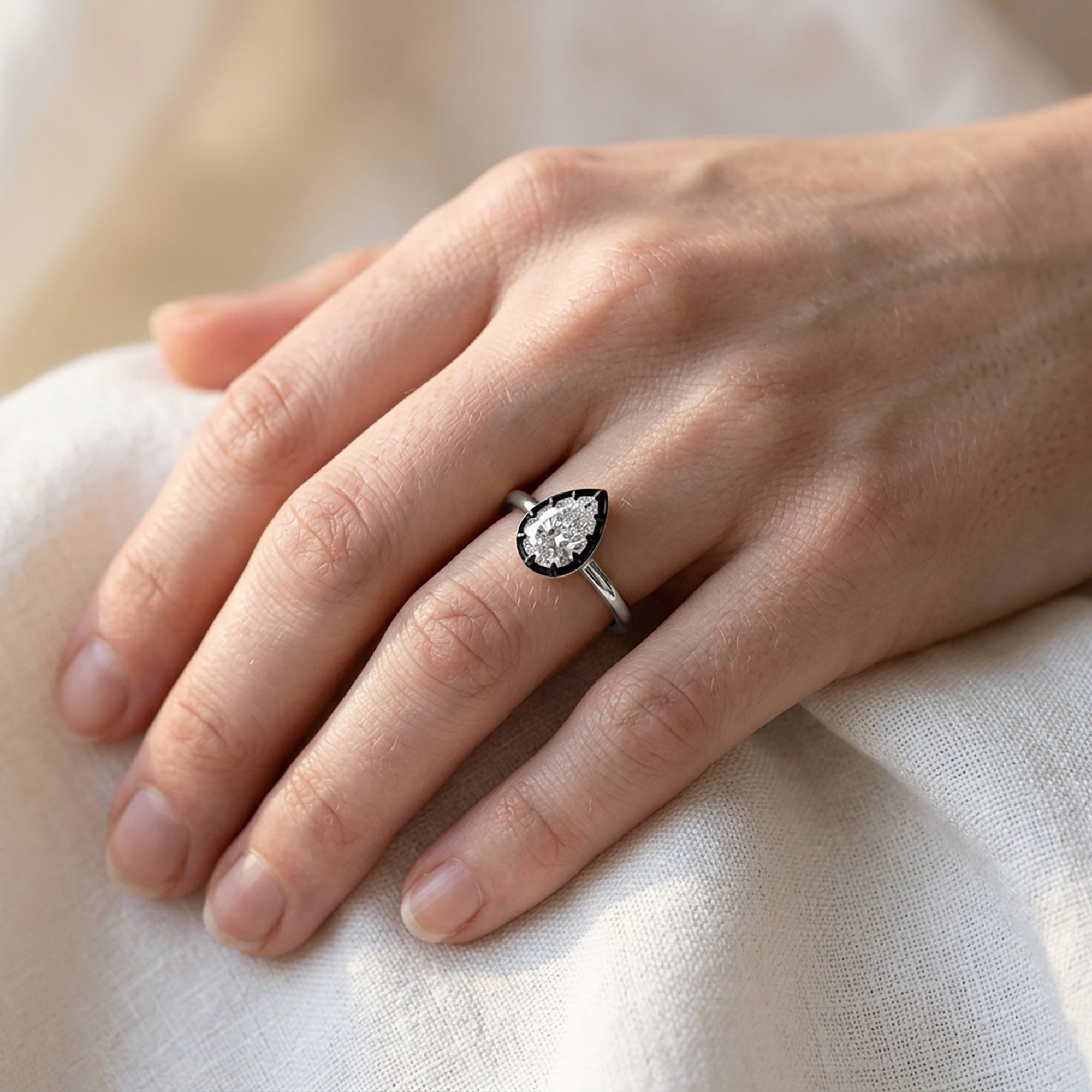 Georgian Solitaire Engagement Ring 1 Carat Lab Grown Diamond