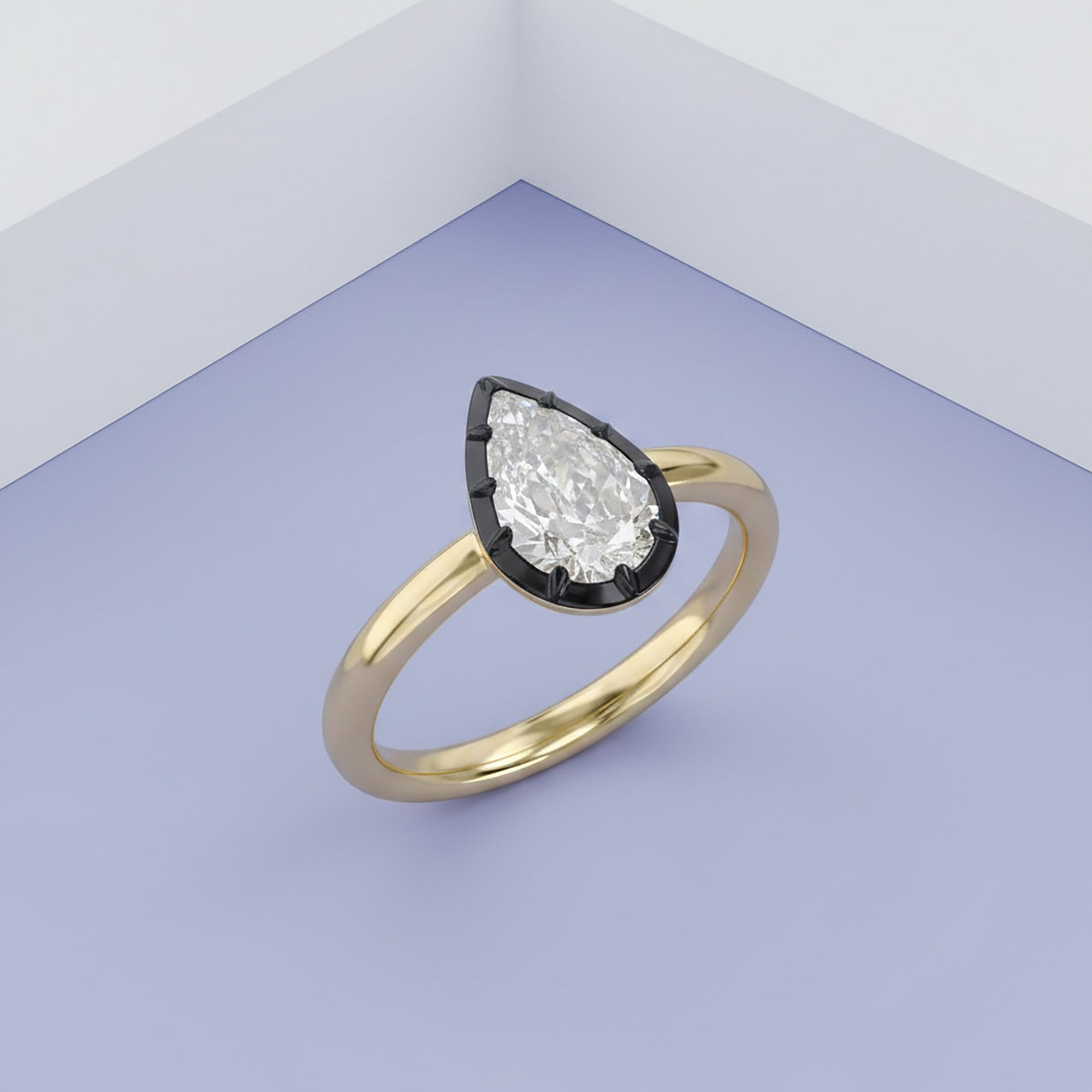 Georgian Solitaire Engagement Ring 1 Carat Lab Grown Diamond