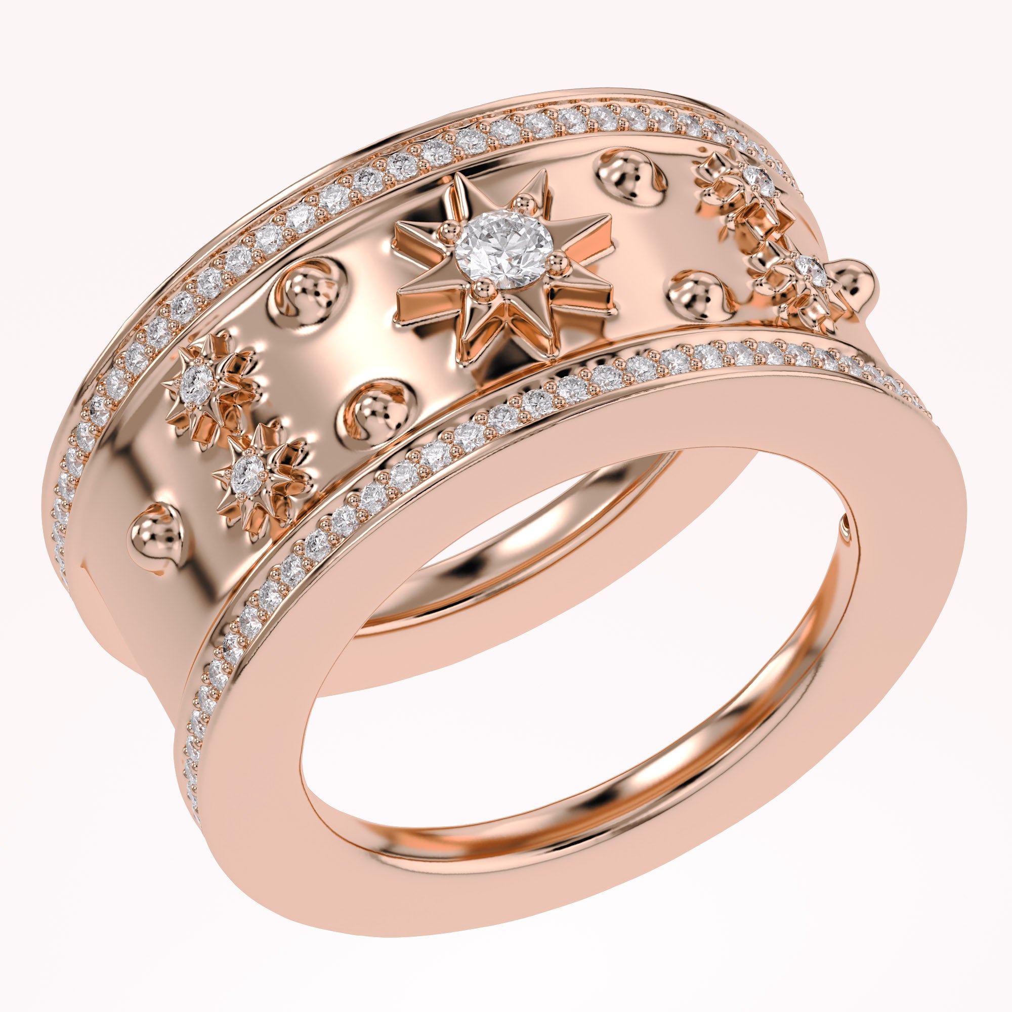 0.40 CT Round Cut Lab Grown Diamond Oura Ring Jacket