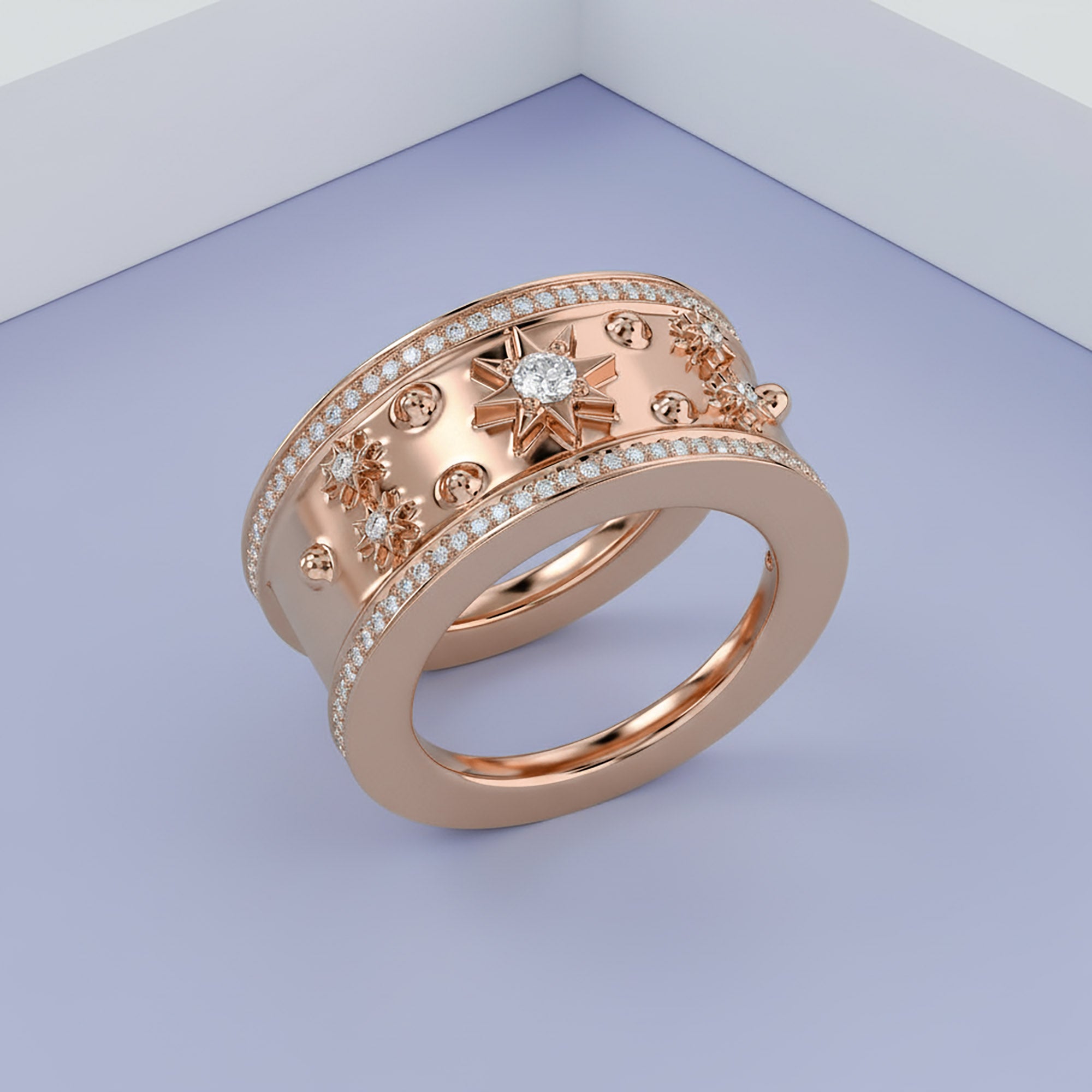 0.40 CT Round Cut Lab Grown Diamond Oura Ring Jacket