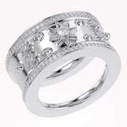 0.40 CT Round Cut Lab Grown Diamond Oura Ring Jacket