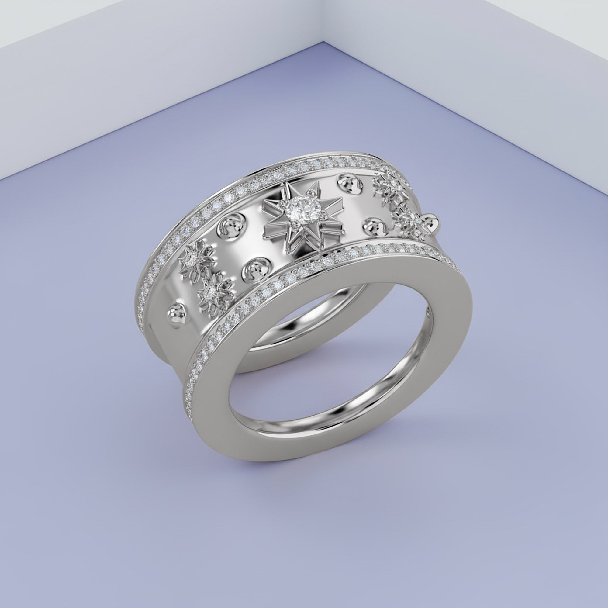 0.40 CT Round Cut Lab Grown Diamond Oura Ring Jacket