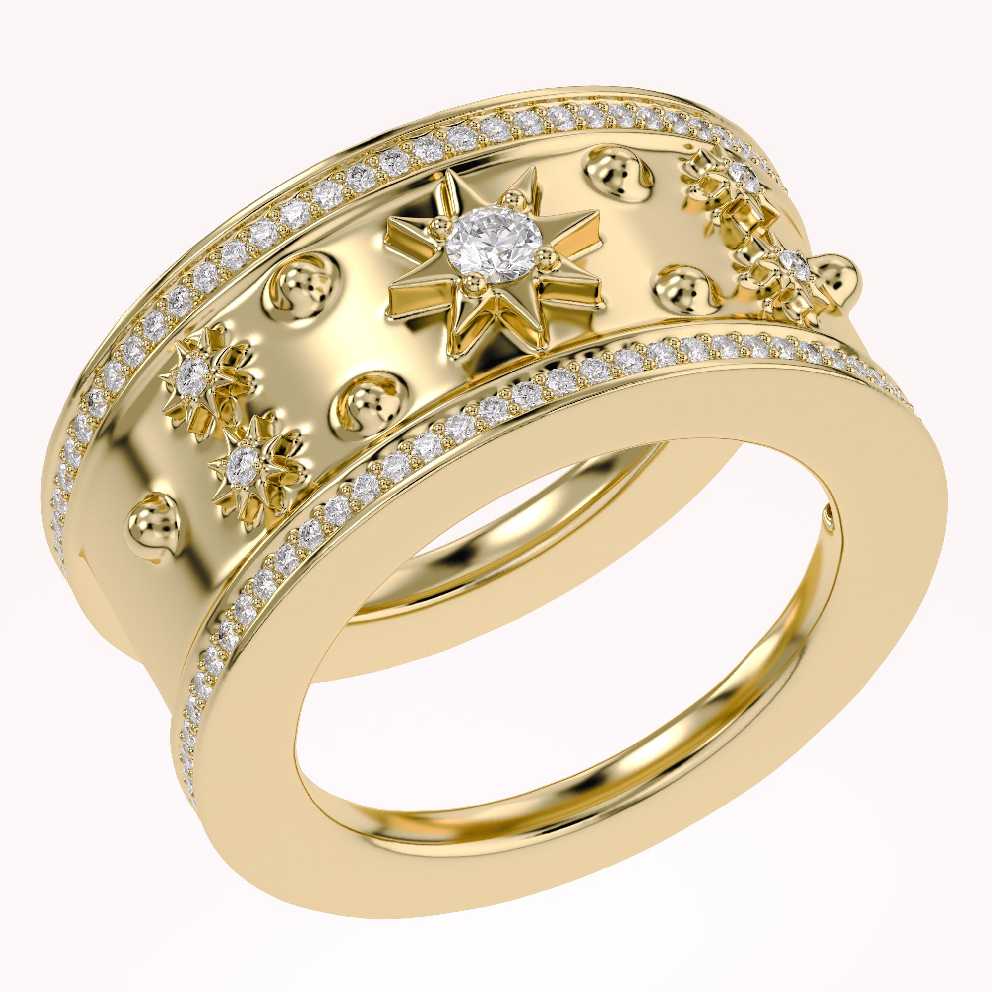 0.40 CT Round Cut Lab Grown Diamond Oura Ring Jacket