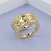 0.40 CT Round Cut Lab Grown Diamond Oura Ring Jacket