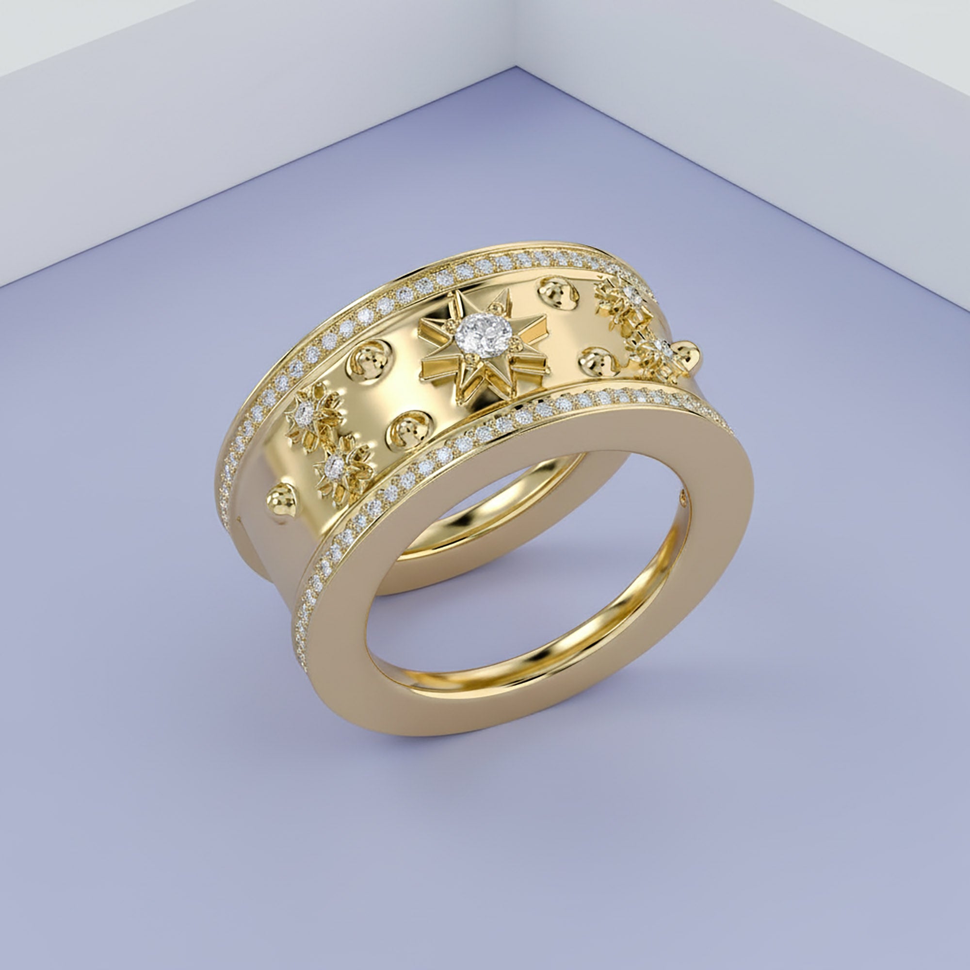 0.40 CT Round Cut Lab Grown Diamond Oura Ring Jacket