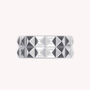 2-Row Wedding Band Pyramid Ring For Women, Pyramid Height 4.6MM