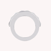 2-Row Wedding Band Pyramid Ring For Women, Pyramid Height 4.6MM