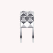 2-Row Wedding Band Pyramid Ring For Women, Pyramid Height 4.6MM