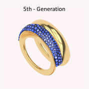 Simulated Blue Sapphire Luxury Oura Jacket Ring 5th - Generation
