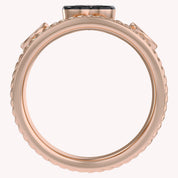 0.80 CT Heart Shape Lab Grown Diamond Vintage Cigar Band Ring