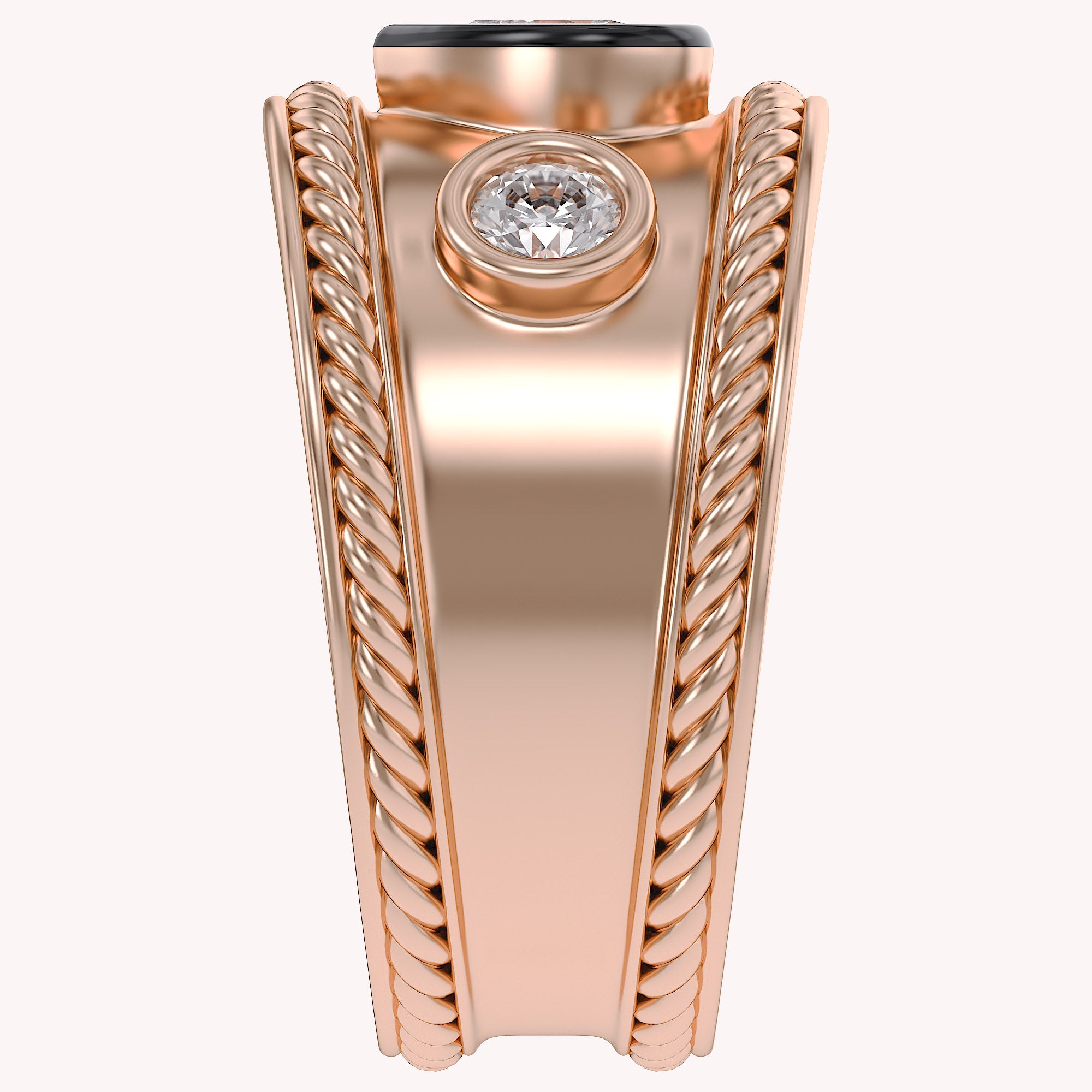 0.80 CT Heart Shape Lab Grown Diamond Vintage Cigar Band Ring