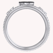 0.80 CT Heart Shape Lab Grown Diamond Vintage Cigar Band Ring