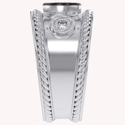 0.80 CT Heart Shape Lab Grown Diamond Vintage Cigar Band Ring