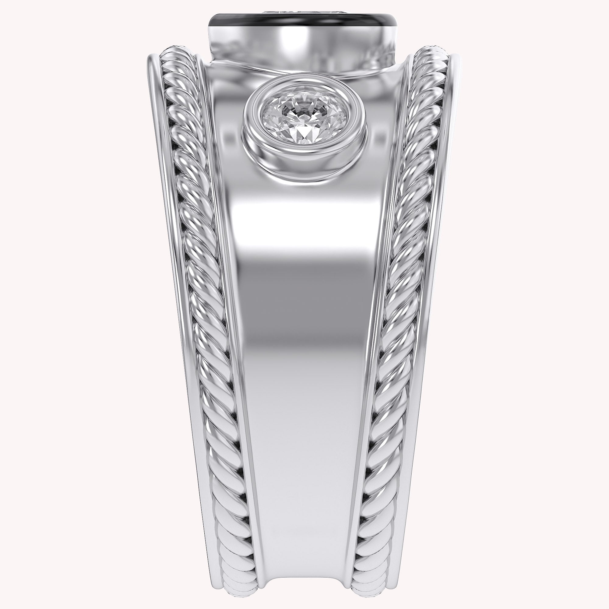 0.80 CT Heart Shape Lab Grown Diamond Vintage Cigar Band Ring