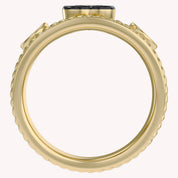 0.80 CT Heart Shape Lab Grown Diamond Vintage Cigar Band Ring