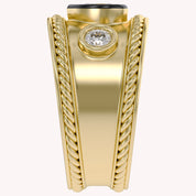 0.80 CT Heart Shape Lab Grown Diamond Vintage Cigar Band Ring