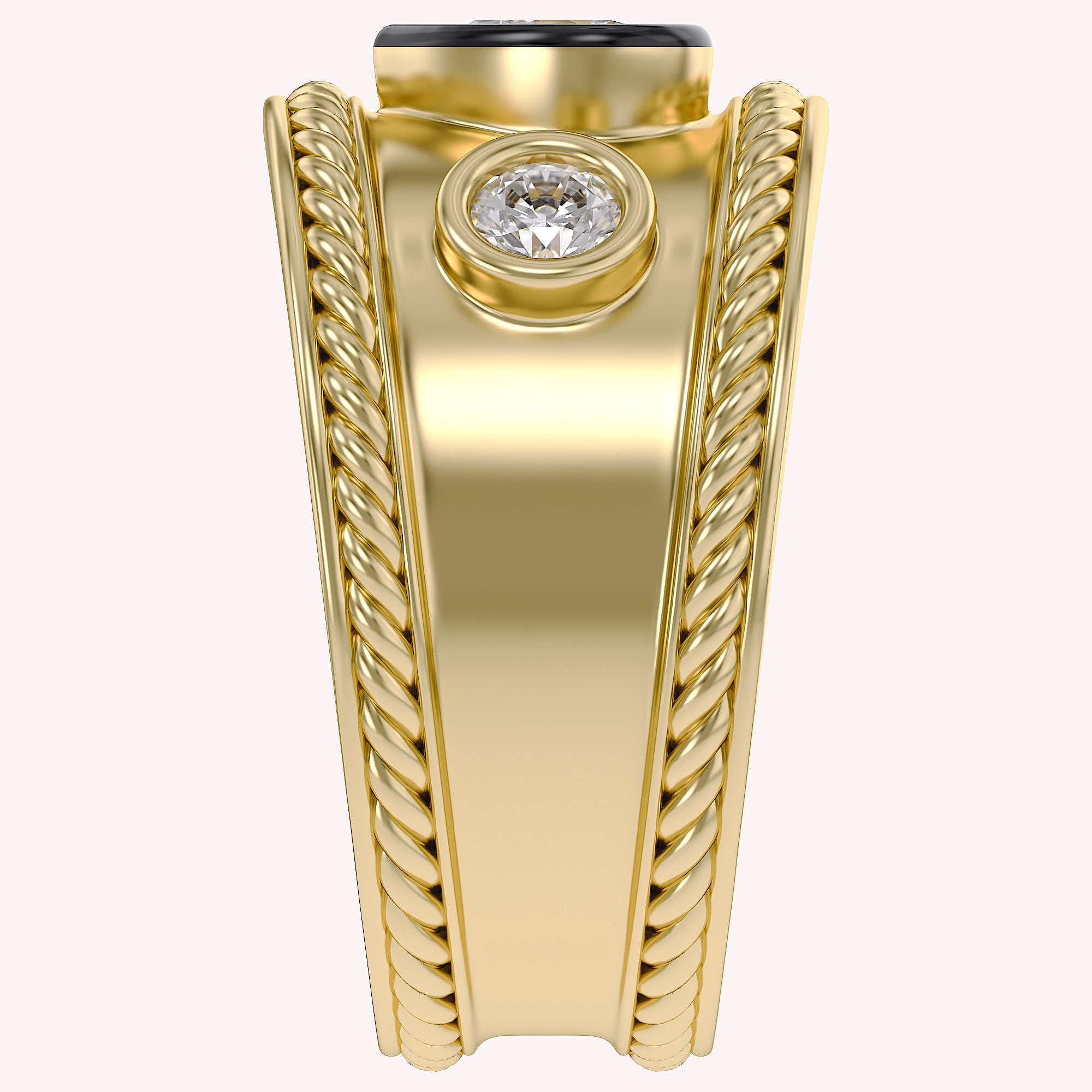 0.80 CT Heart Shape Lab Grown Diamond Vintage Cigar Band Ring