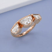 2.15 CT Fancy Cut Lab Grown Diamond Three-Stone Engagement Ring