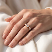 2.15 CT Fancy Cut Lab Grown Diamond Three-Stone Engagement Ring