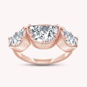 2.15 CT Fancy Cut Lab Grown Diamond Three-Stone Engagement Ring
