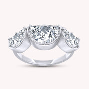 2.15 CT Fancy Cut Lab Grown Diamond Three-Stone Engagement Ring