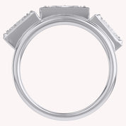 2.15 CT Fancy Cut Lab Grown Diamond Three-Stone Engagement Ring