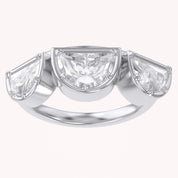 2.15 CT Fancy Cut Lab Grown Diamond Three-Stone Engagement Ring