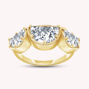 2.15 CT Fancy Cut Lab Grown Diamond Three-Stone Engagement Ring