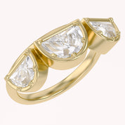 2.15 CT Fancy Cut Lab Grown Diamond Three-Stone Engagement Ring