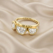 2.15 CT Fancy Cut Lab Grown Diamond Three-Stone Engagement Ring