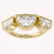 2.15 CT Fancy Cut Lab Grown Diamond Three-Stone Engagement Ring