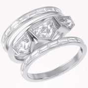2.75 Carat Epaullete and Baguette Cut Lab Grown Diamond Oura Ring