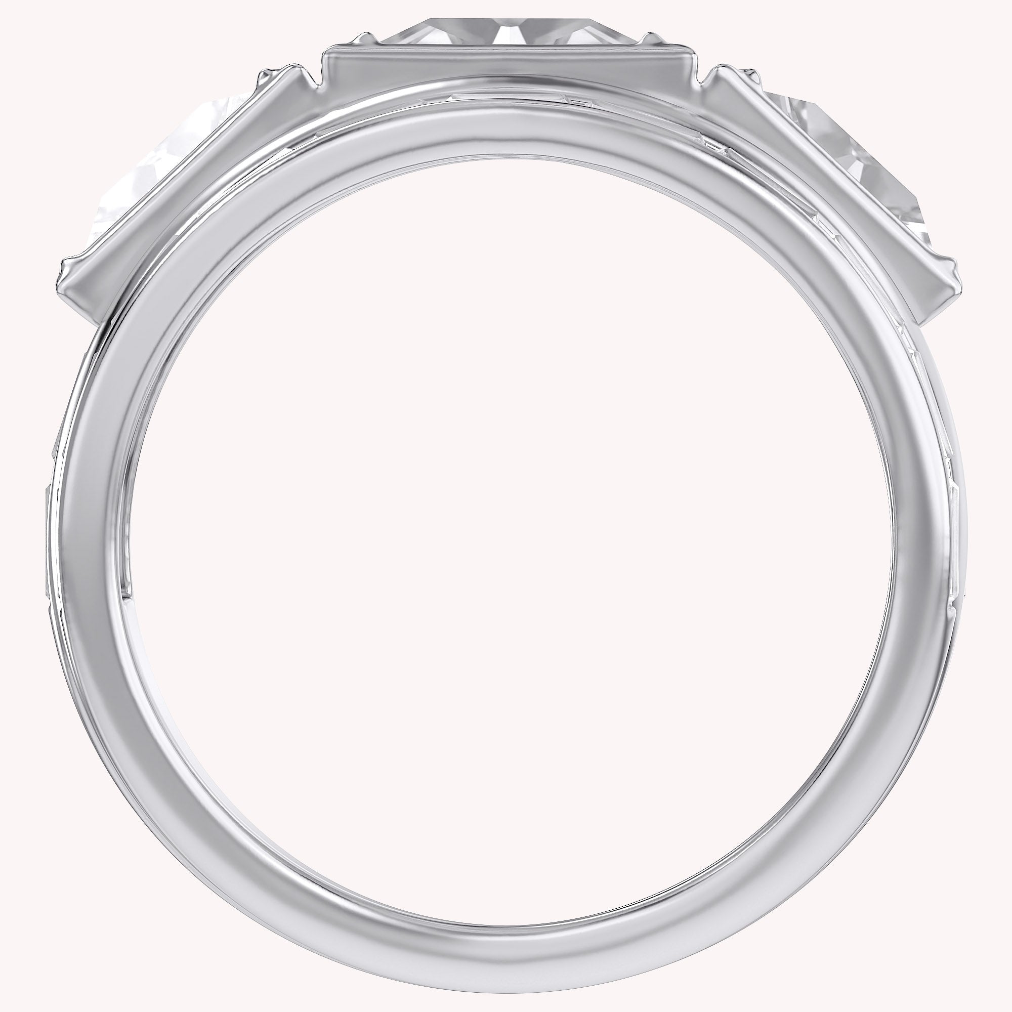 2.75 Carat Epaullete and Baguette Cut Lab Grown Diamond Oura Ring