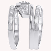 2.75 Carat Epaullete and Baguette Cut Lab Grown Diamond Oura Ring