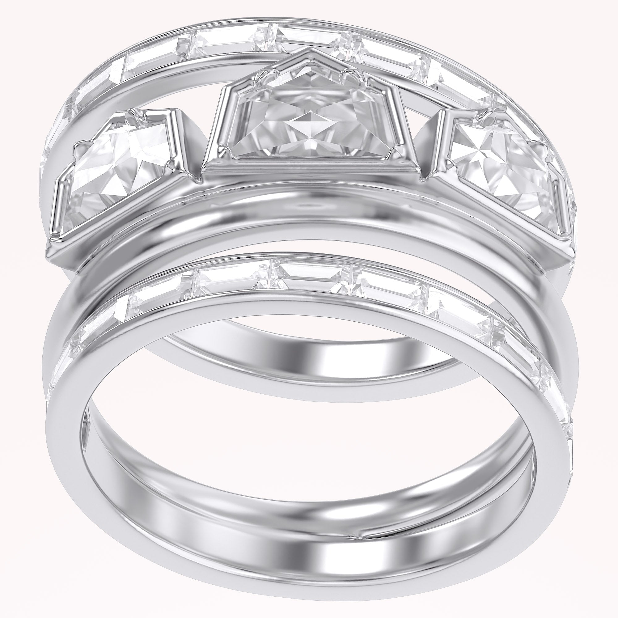 2.75 Carat Epaullete and Baguette Cut Lab Grown Diamond Oura Ring