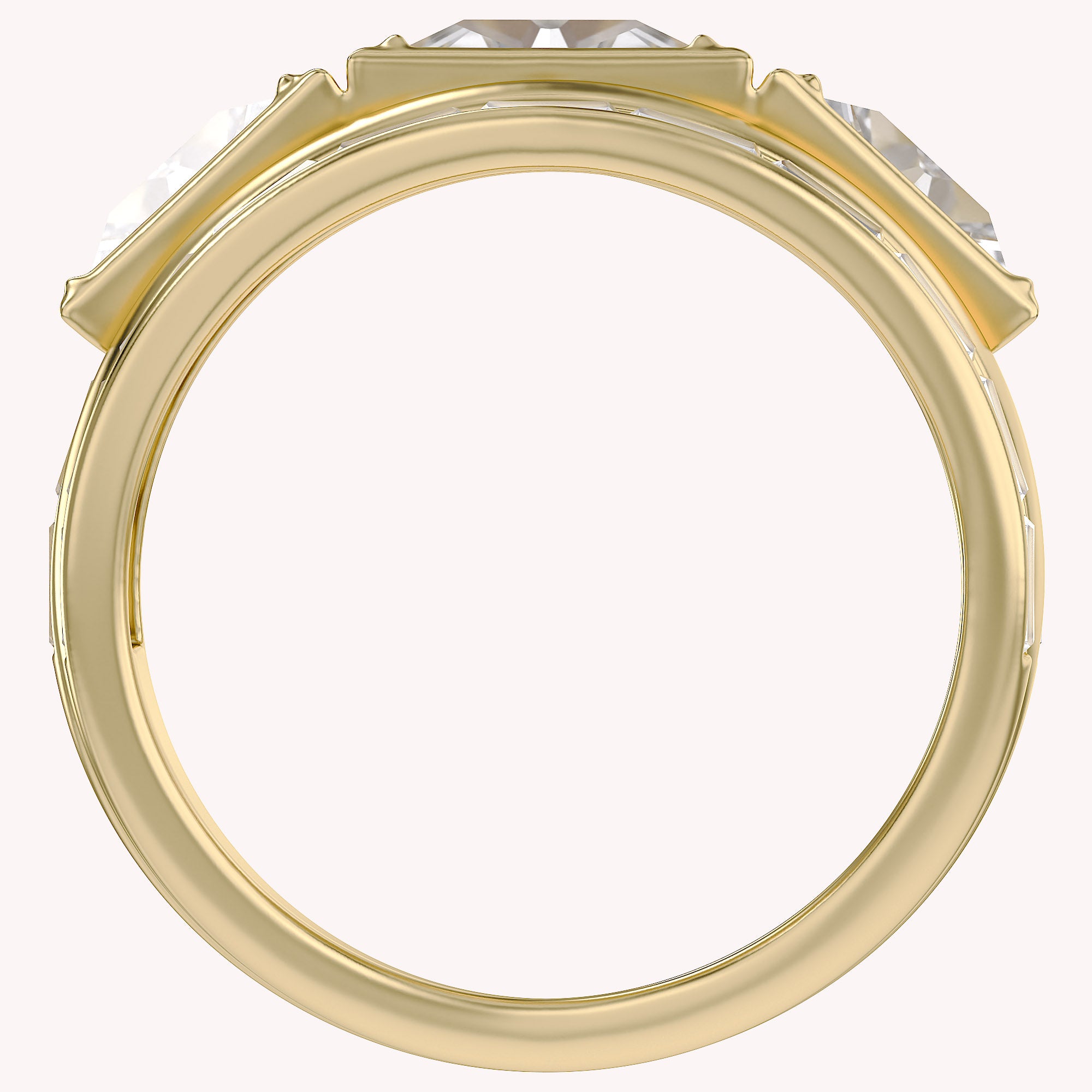 2.75 Carat Epaullete and Baguette Cut Lab Grown Diamond Oura Ring
