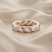 2.90CT Pear & Round Cut Lab Grown Diamond Interwoven Wedding band