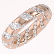 2.90CT Pear & Round Cut Lab Grown Diamond Interwoven Wedding band