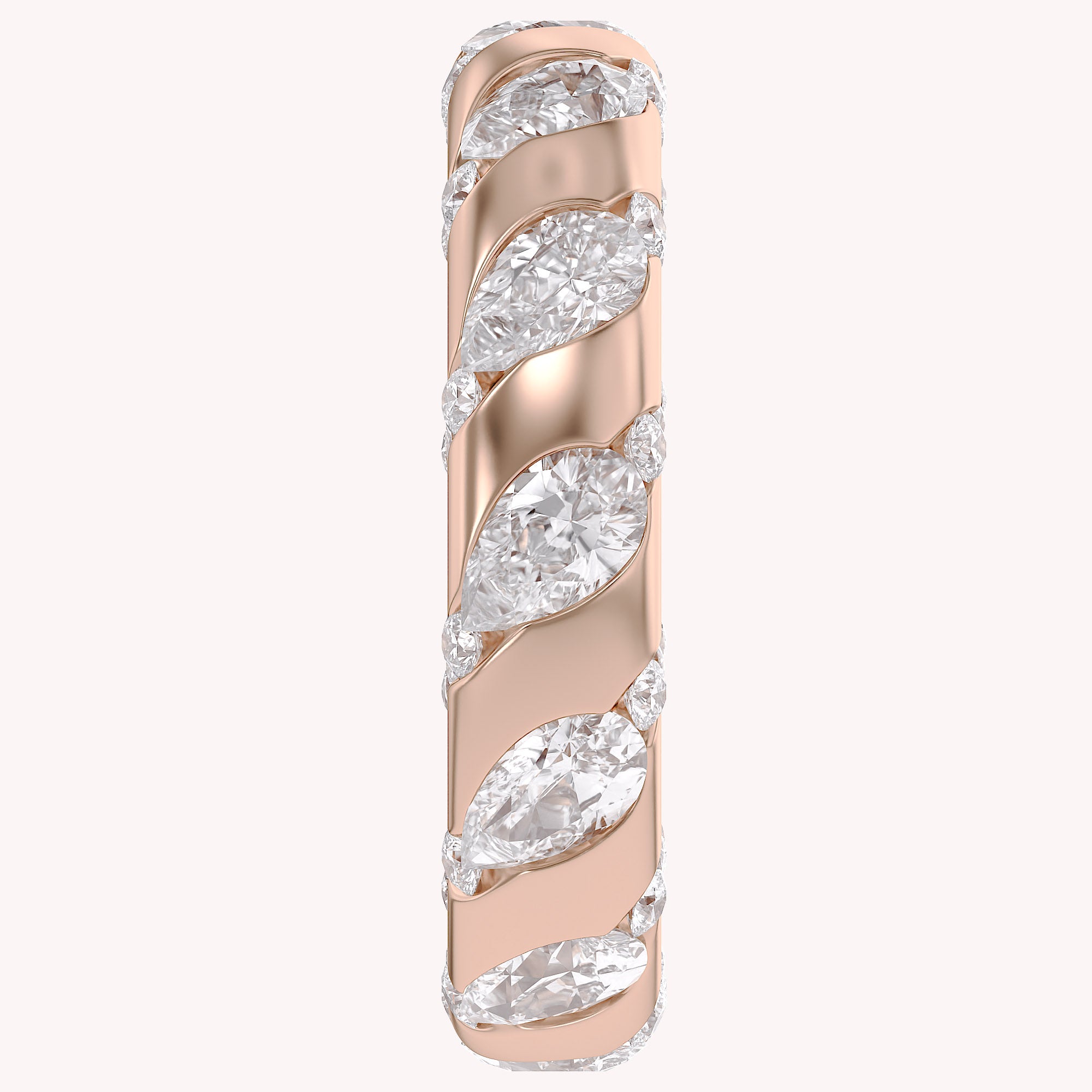 2.90CT Pear & Round Cut Lab Grown Diamond Interwoven Wedding band