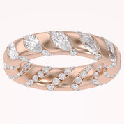 2.90CT Pear & Round Cut Lab Grown Diamond Interwoven Wedding band