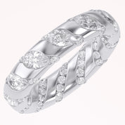 2.90CT Pear & Round Cut Lab Grown Diamond Interwoven Wedding band