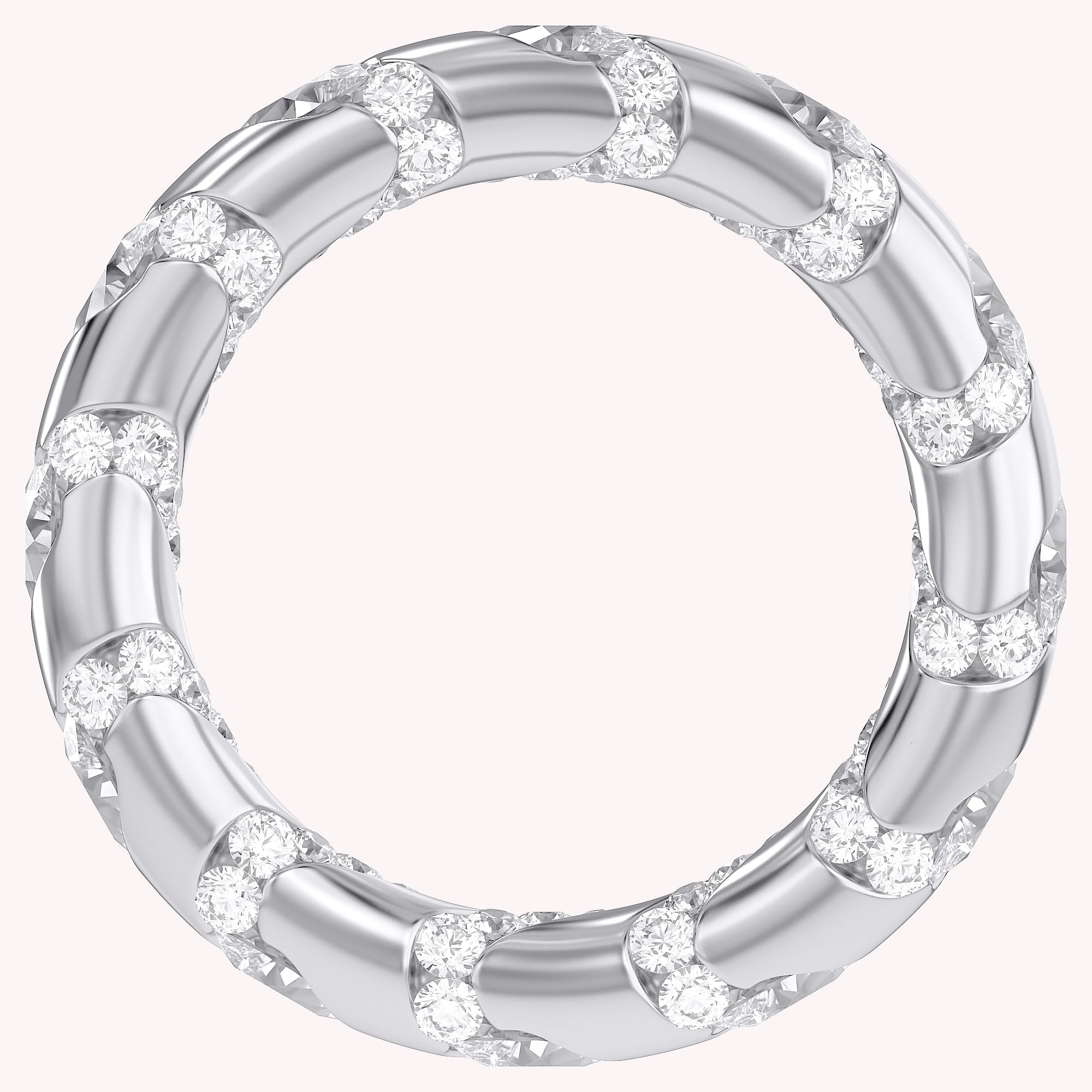 2.90CT Pear & Round Cut Lab Grown Diamond Interwoven Wedding band