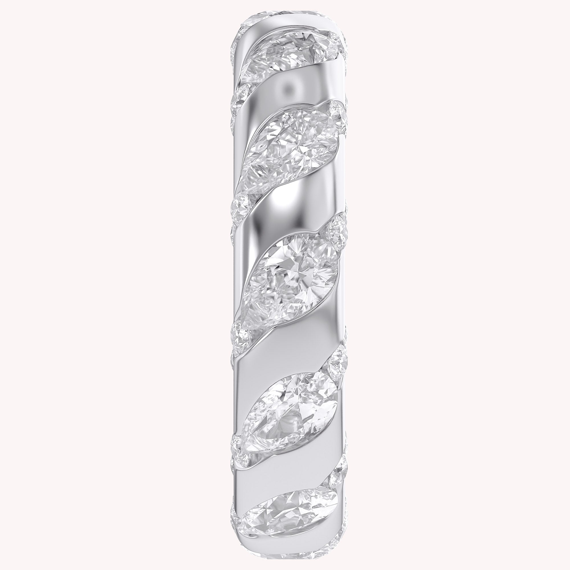 2.90CT Pear & Round Cut Lab Grown Diamond Interwoven Wedding band