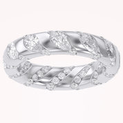 2.90CT Pear & Round Cut Lab Grown Diamond Interwoven Wedding band