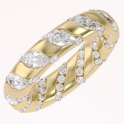 2.90CT Pear & Round Cut Lab Grown Diamond Interwoven Wedding band