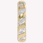 2.90CT Pear & Round Cut Lab Grown Diamond Interwoven Wedding band