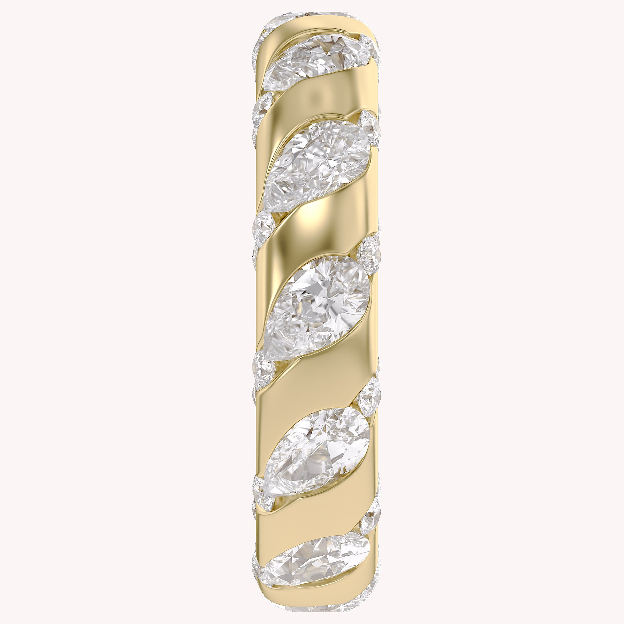 2.90CT Pear & Round Cut Lab Grown Diamond Interwoven Wedding band