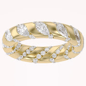 2.90CT Pear & Round Cut Lab Grown Diamond Interwoven Wedding band