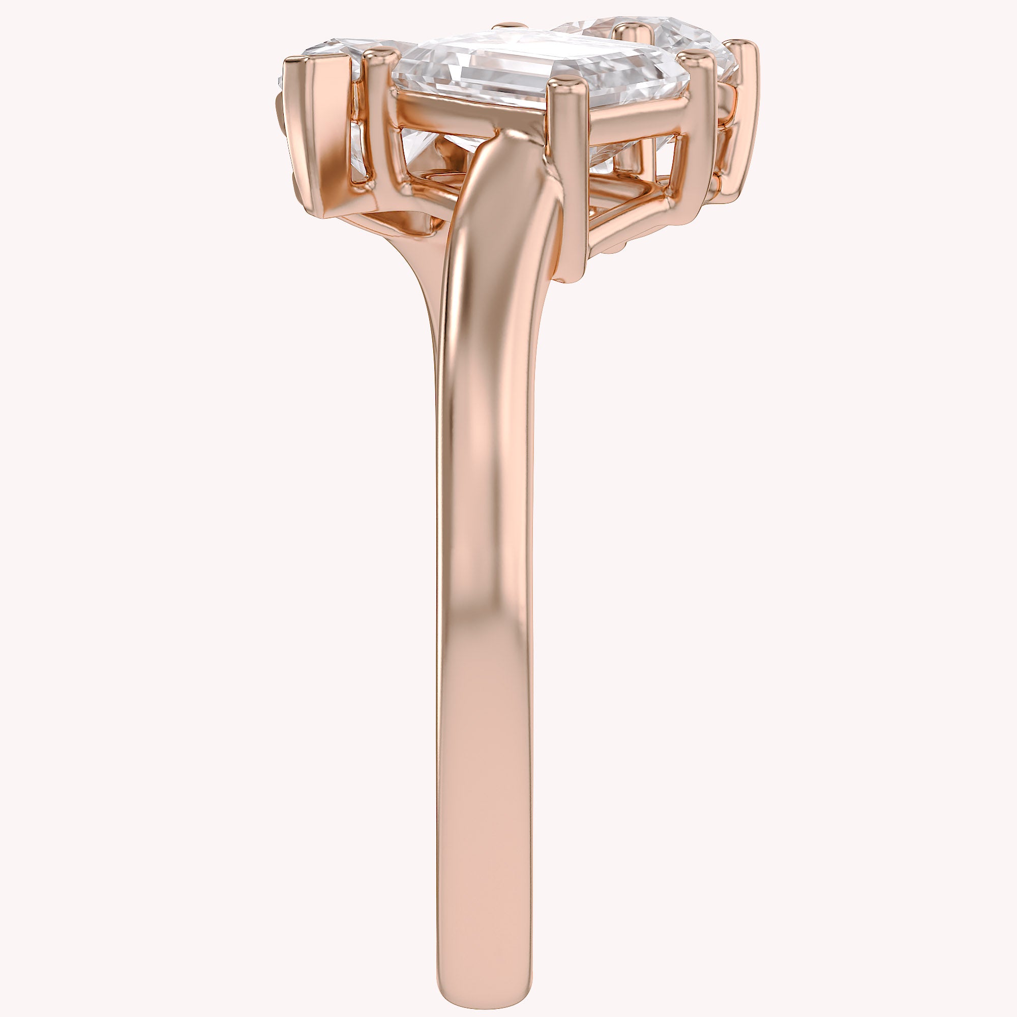 2.15 CTTW Lab Grown Diamond Toi et Moi Three stone Ring