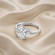 2.15 CTTW Lab Grown Diamond Toi et Moi Three stone Ring